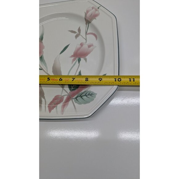 Mikasa Silk Flowers Dinner Plate 10" Continental USA Pink Floral Octagon - Picture 5 of 10